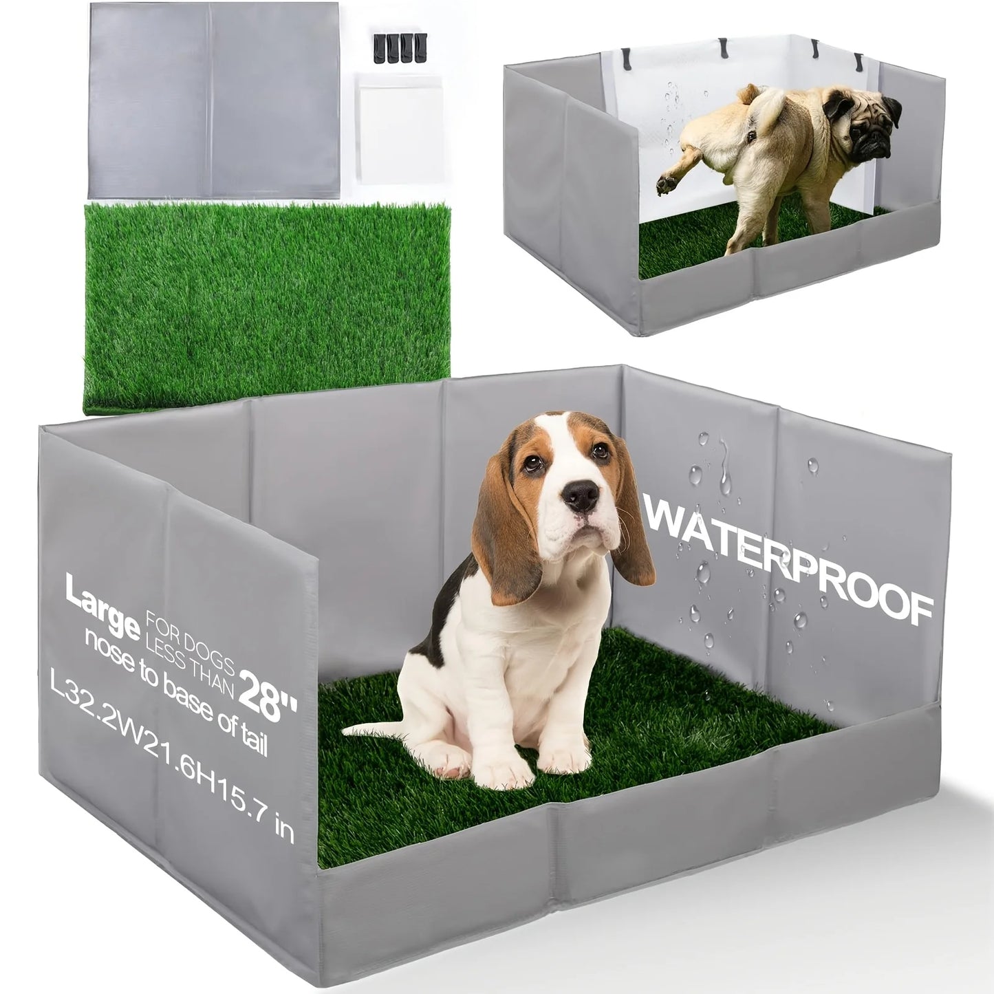 Foldable Odor Free Dog Litter Box With Pee Pad Holder