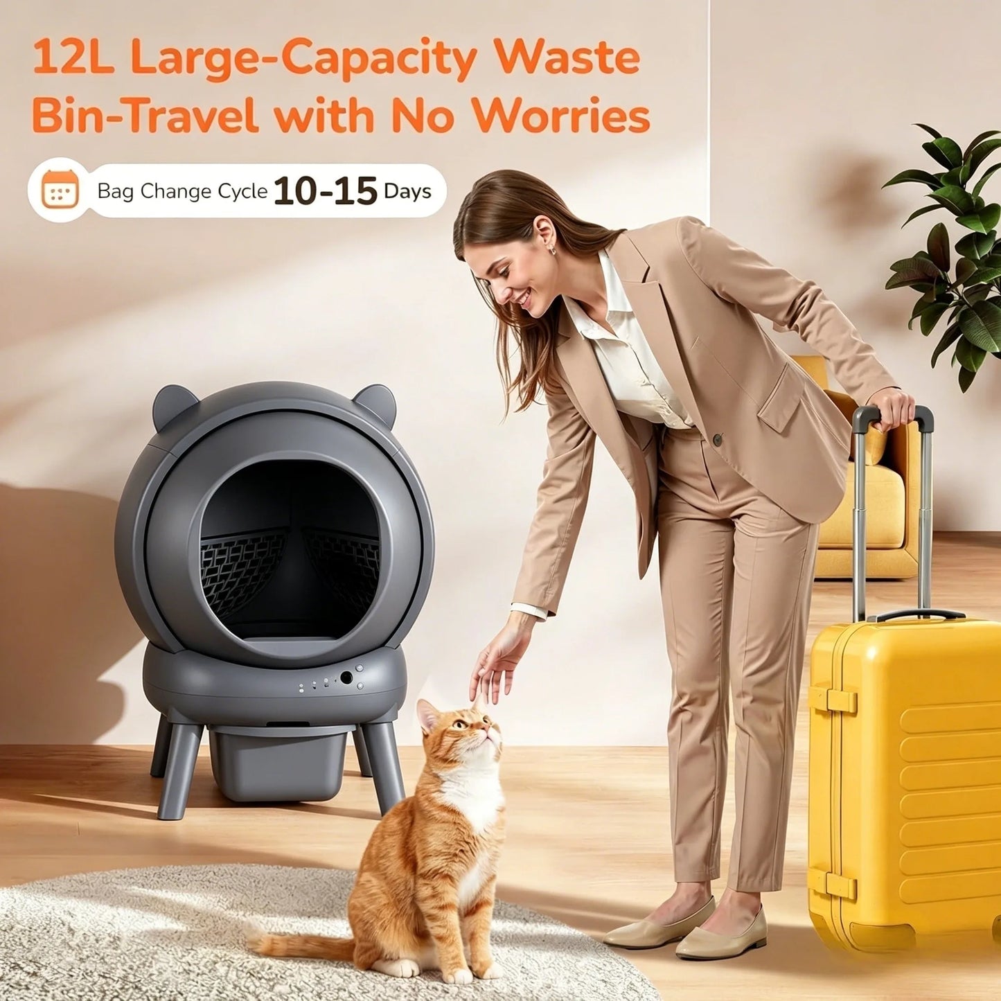 Smart Self Cleaning Litter Box For Multiple Cats With App