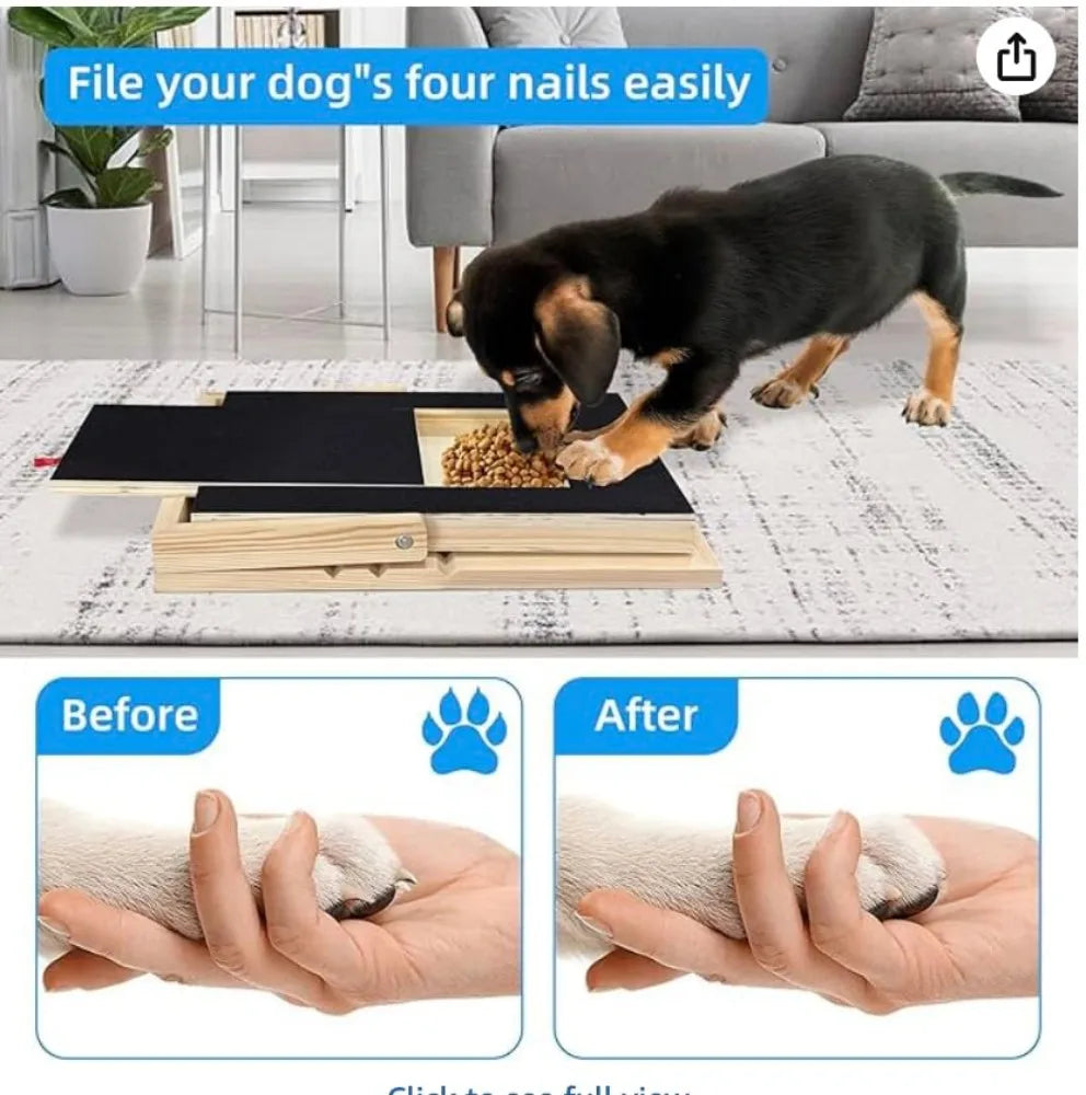 Adjustable Wooden Dog Nail Scratch Board With Treat Drawer