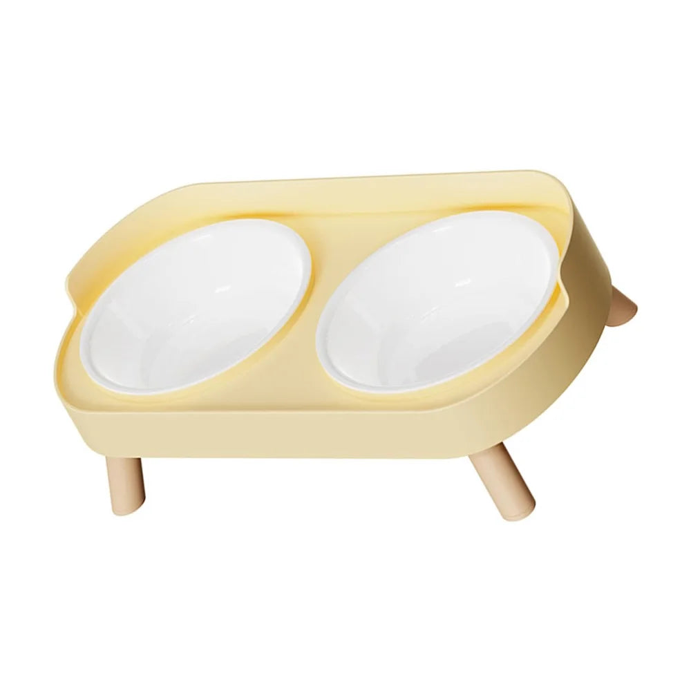 Elevated Pet Bowl Set With Raised Feeding Stand Splash Proof