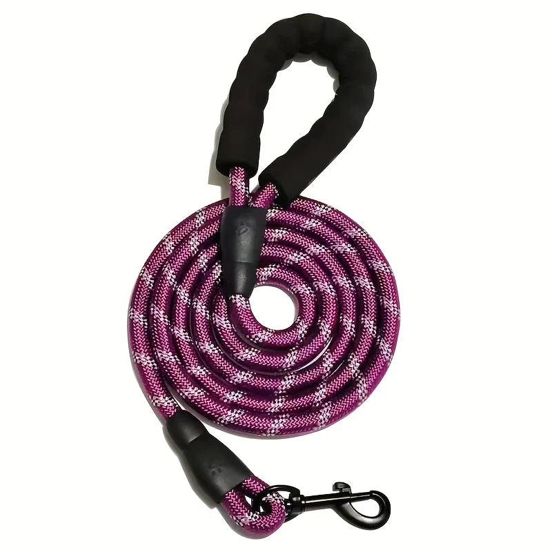 Reflective Nylon Dog Leash With Padded Handle For Safety