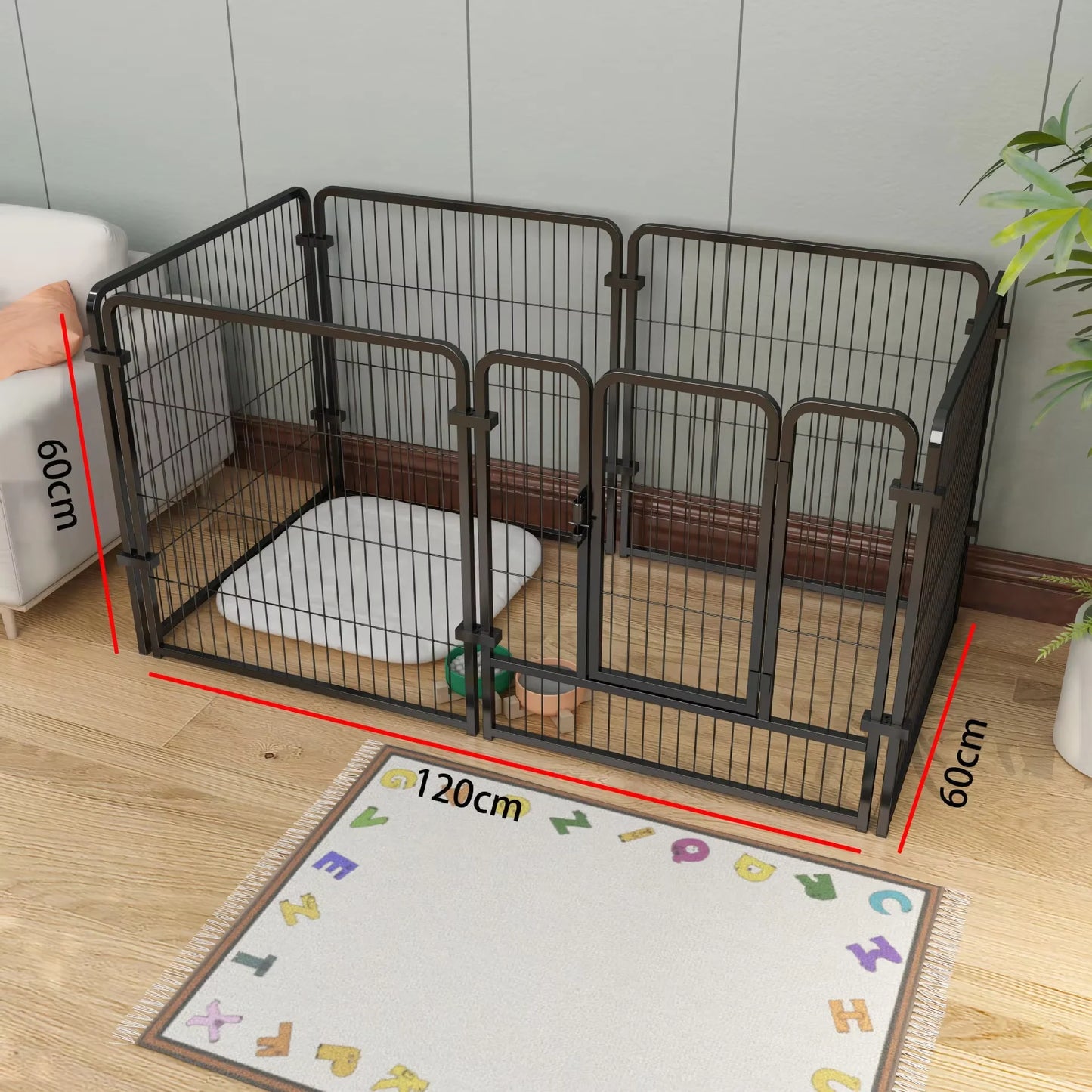 Heavy Duty Stainless Steel Six Panel Dog Exercise Kennel