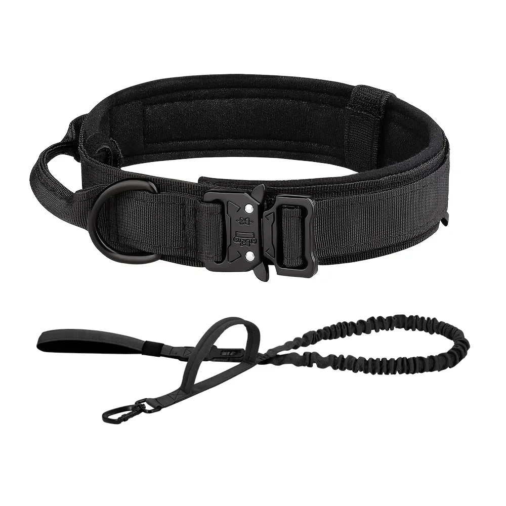 Nylon Adjustable Tactical Dog Training Collar And Leash Set