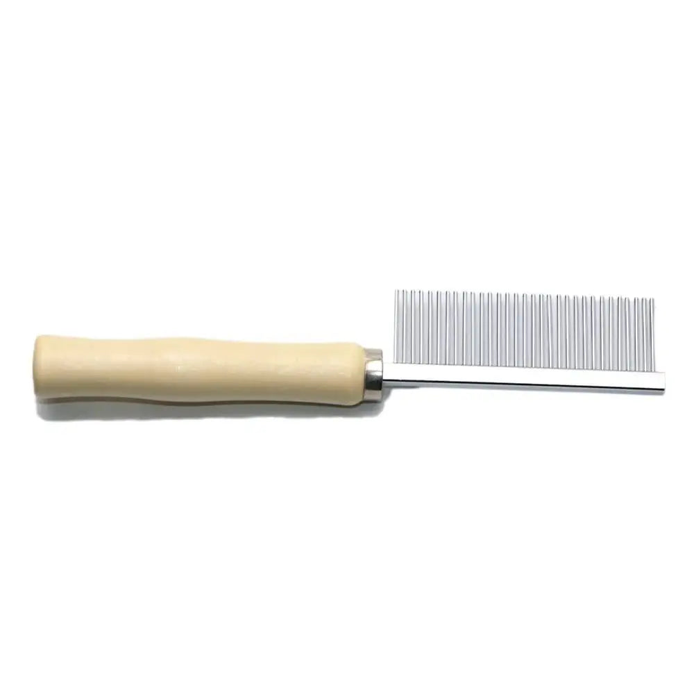 Grooming Comb for Dogs and Cats With Wooden Handle