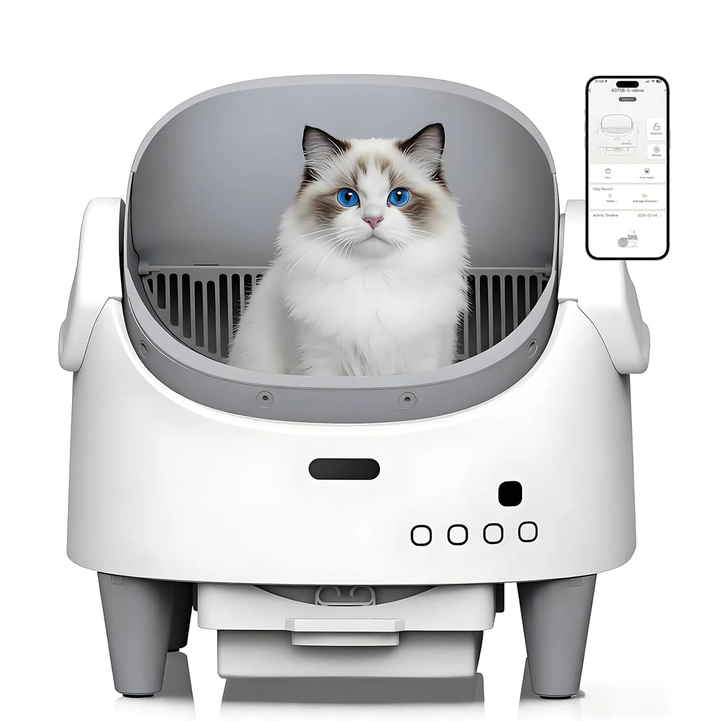 HiMISS Smart Open Automatic Cat Litter Box Self Cleaning WiFi