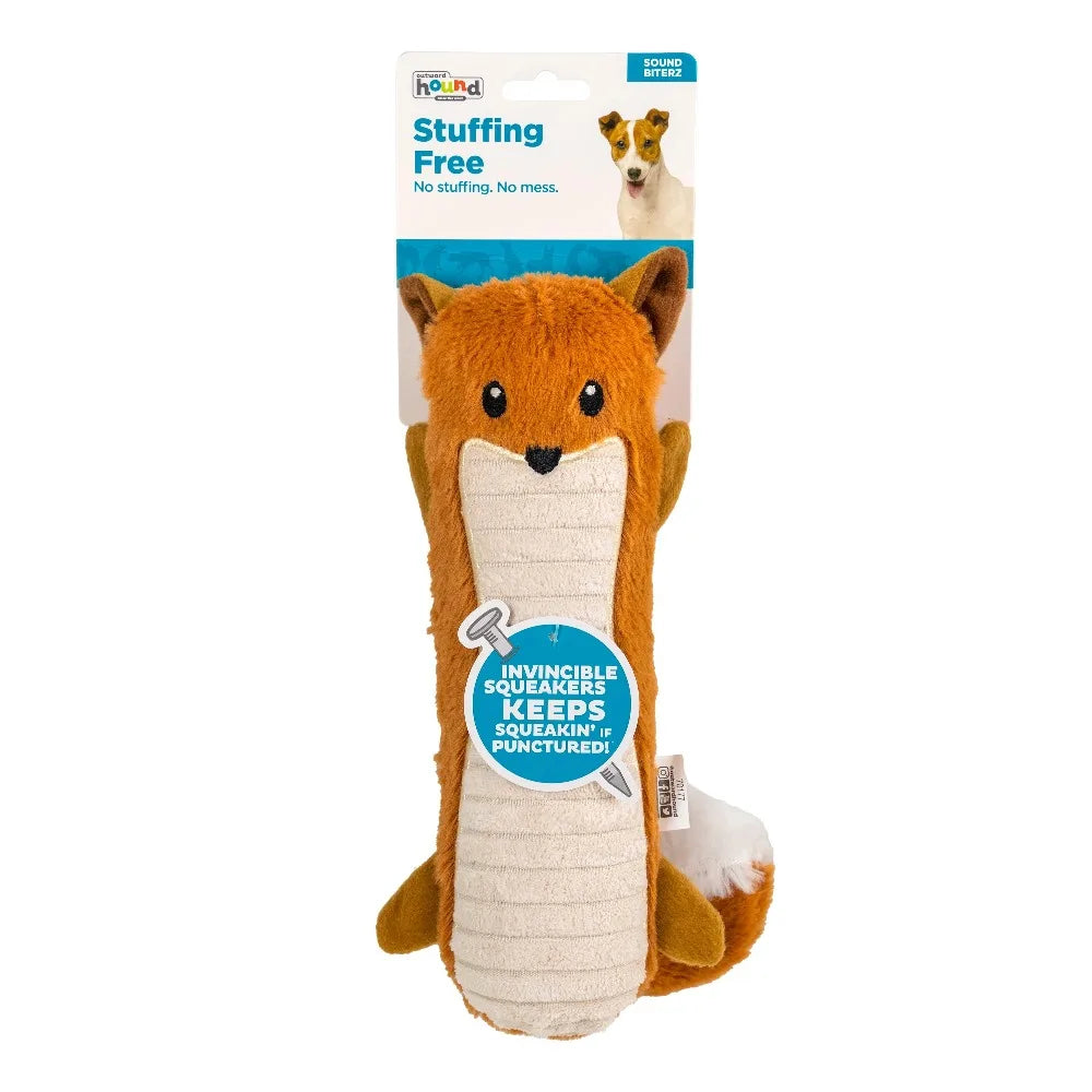 Plush Squeaky Fox Dog Toy No Stuffing Chew Resistant