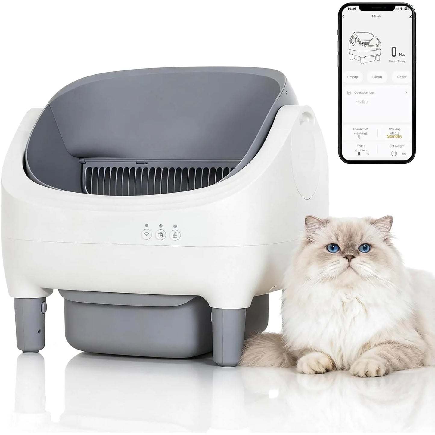 HiMISS App Controlled Self Cleaning Cat Litter Box With Odor Control