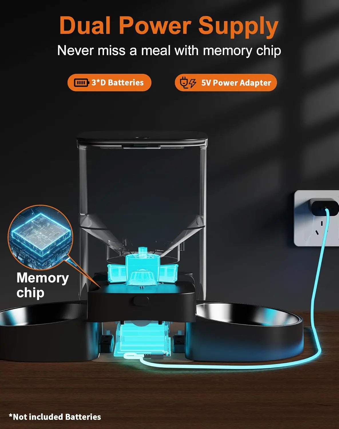 Smart Cat Feeder For Two Cats With WiFi App Control