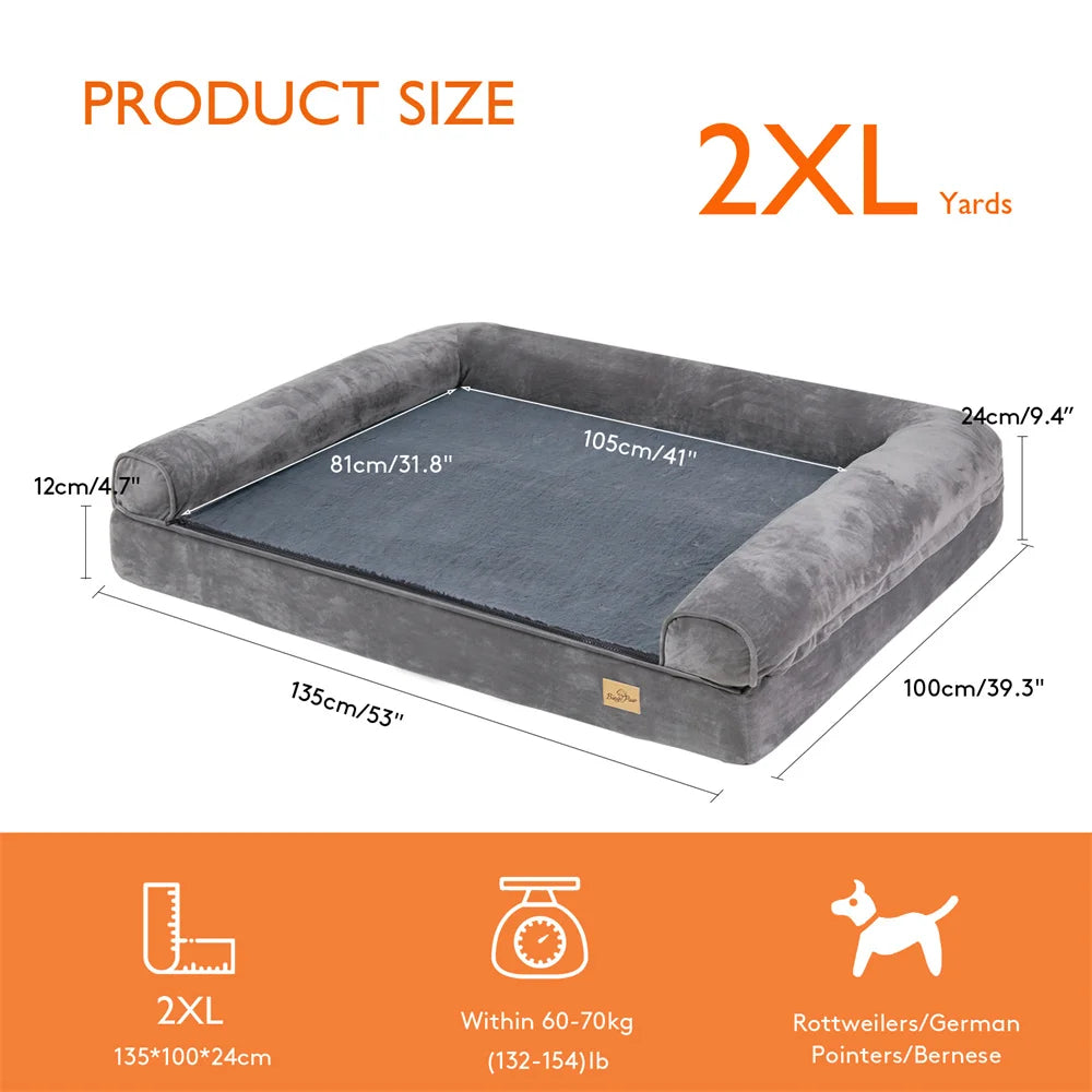 Borwart Calming Dog Bed Orthopedic Memory Foam With Waterproof Cover