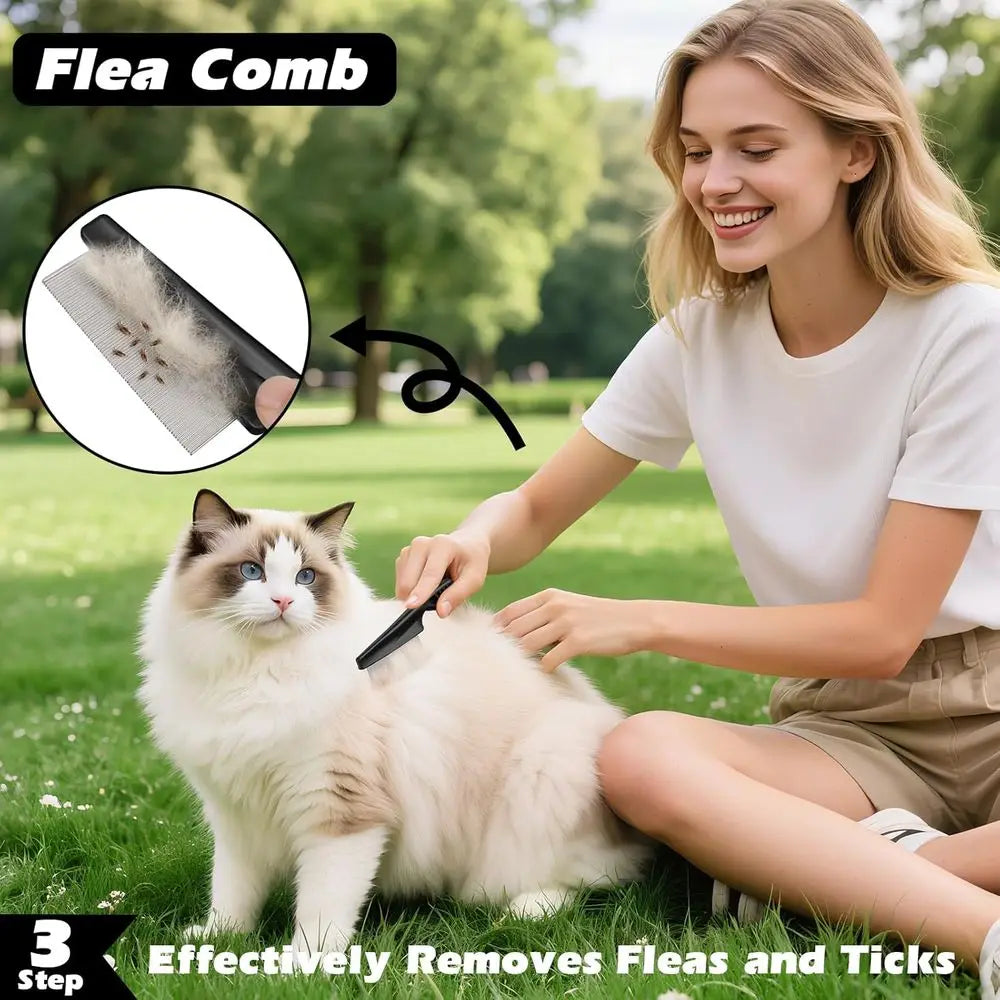 Pet Grooming Kit Slicker Brush Dematting Comb And Rake