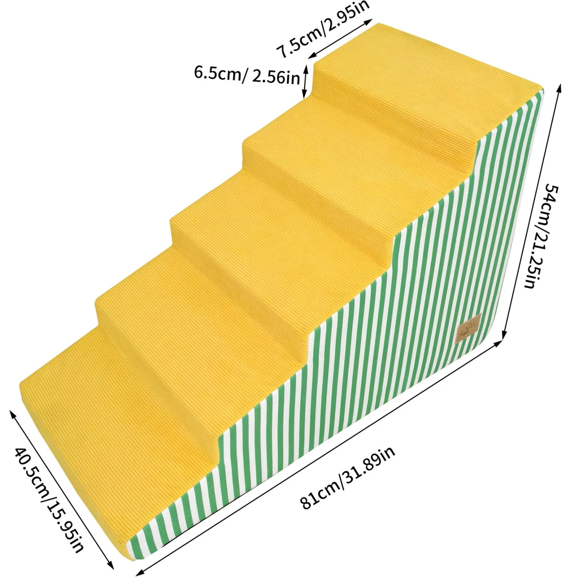 3 to 5 Step Dog Stairs for Bed and Sofa with Foam Ramp