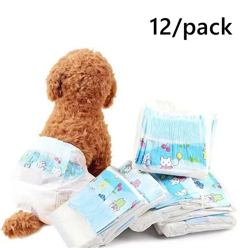 Dog Diapers 12 Pack Disposable Leakproof Nappies For Pets