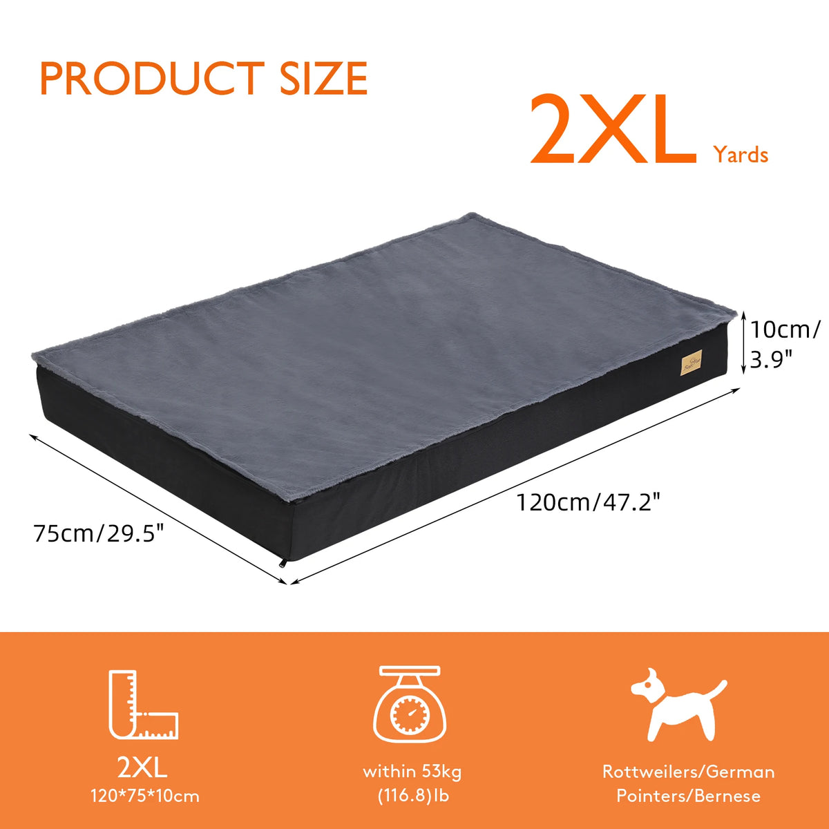 BINGOPAW Orthopedic Washable Dog Bed With Removable Cover