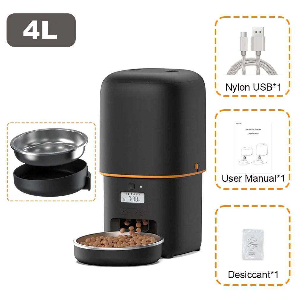 Nityers Automatic Cat Feeder With Timed Dispenser And Stainless Bowl