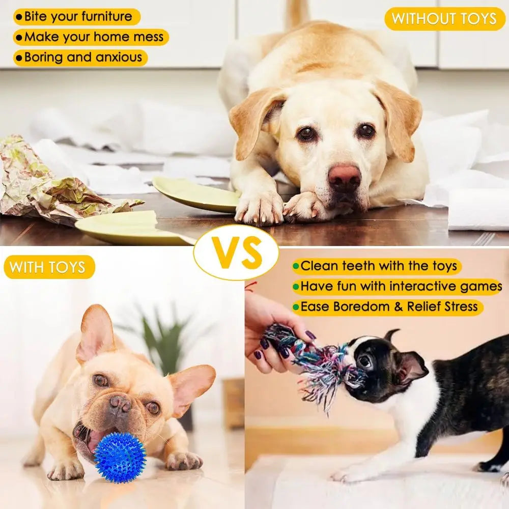Dog Toy Pack 25 For Small Dogs Plush Squeaky Balls