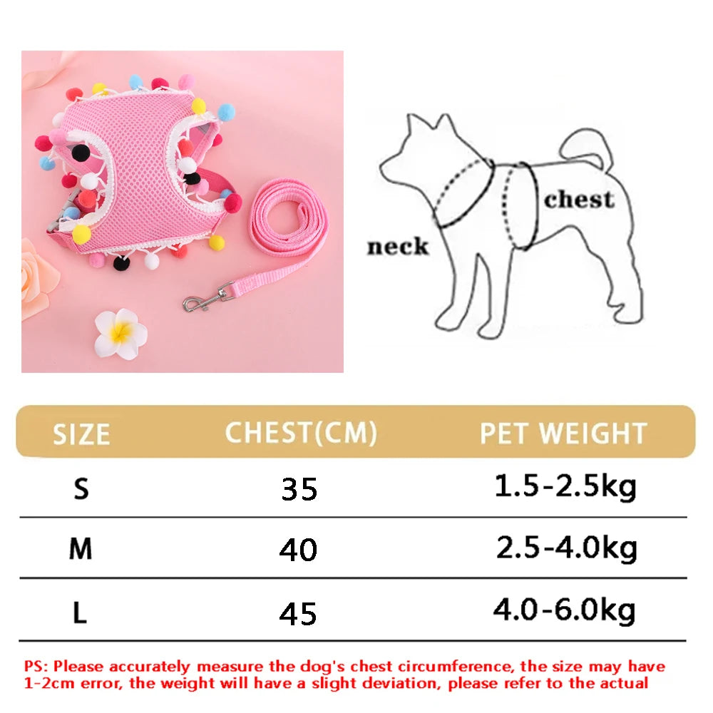 Breathable Cat Harness Set Butterfly Design With Leash