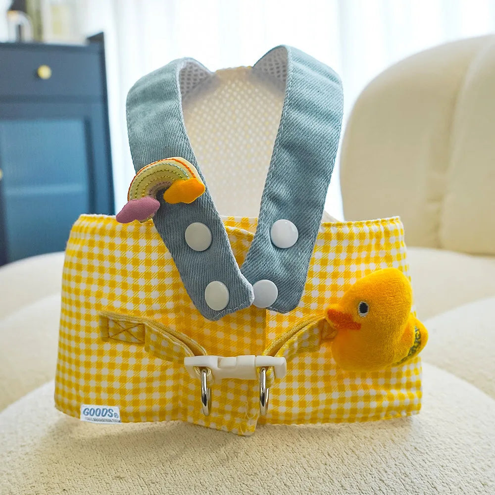 Three-Piece Pet Harness Set With Traction Rope Breathable For Cats