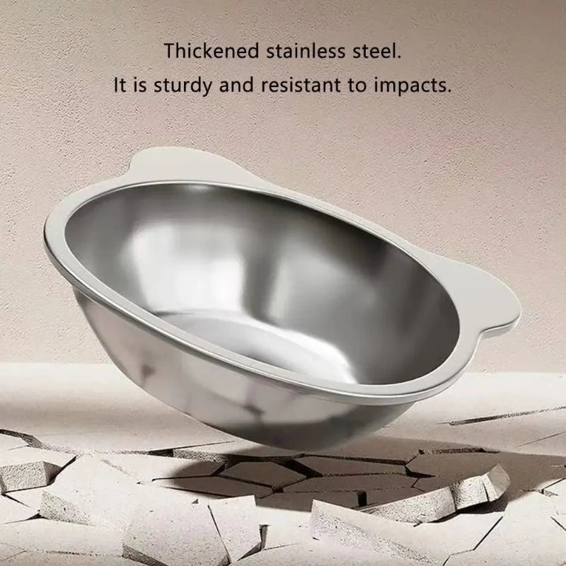 304 Stainless Steel Raised Cat Bowl With 15 Degree Tilt Shatterproof