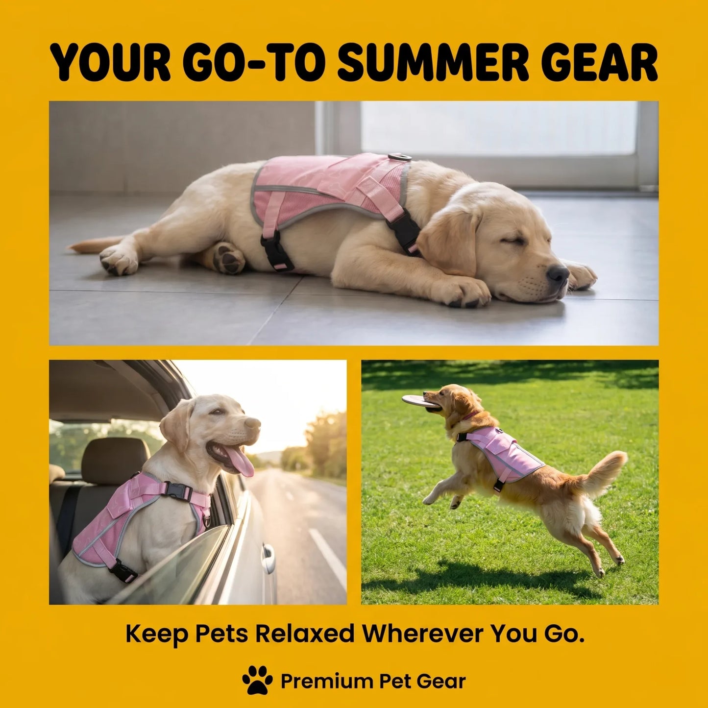 Dog Cooling Vest Harness for Outdoor Walking and Training
