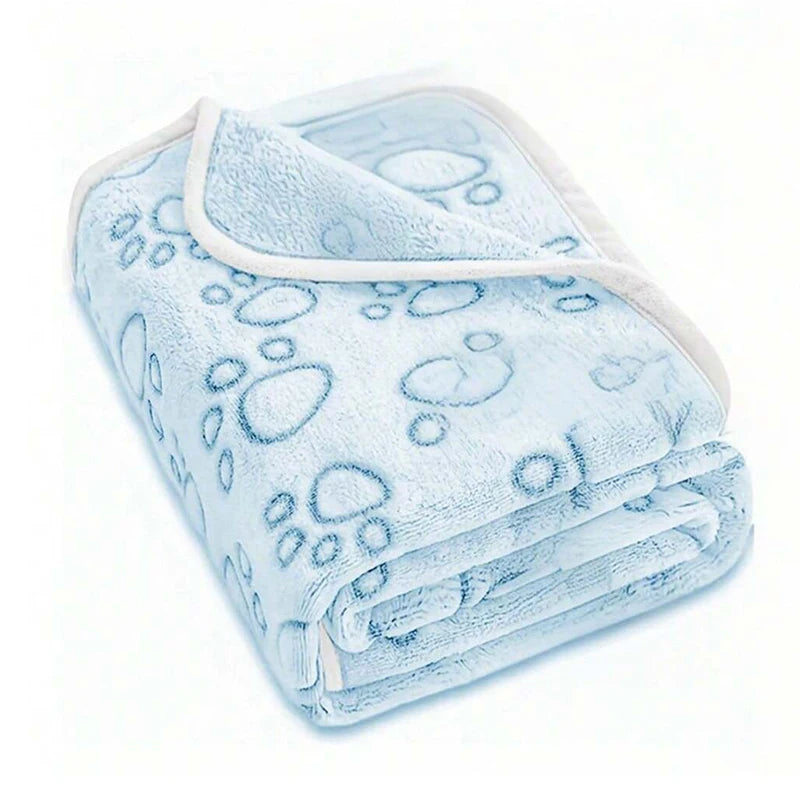 Ultra-Soft Paw Print Dog Blankets, Cozy, Machine Washable