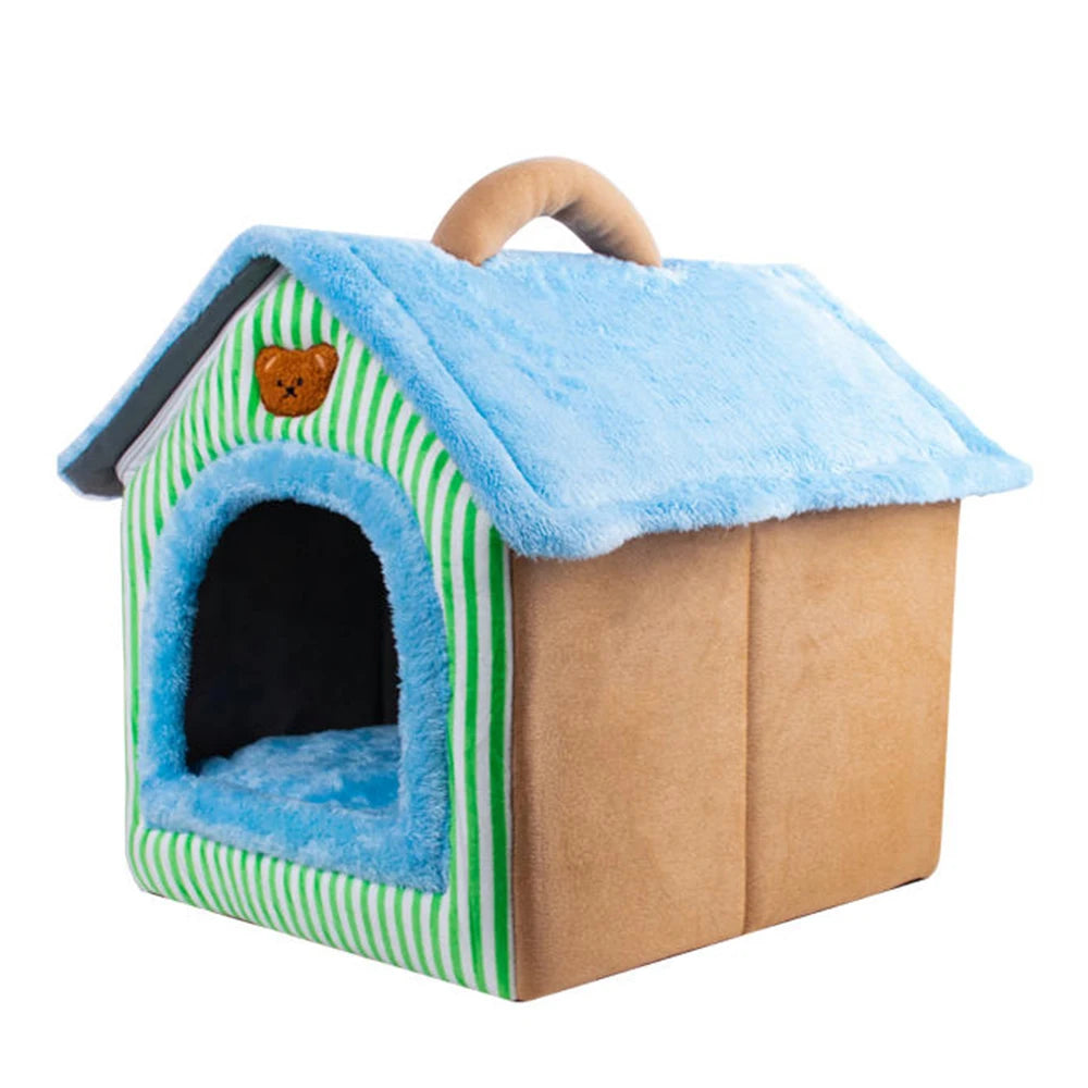 Foldable Pet House Removable Washable Cat And Small Dog Bed