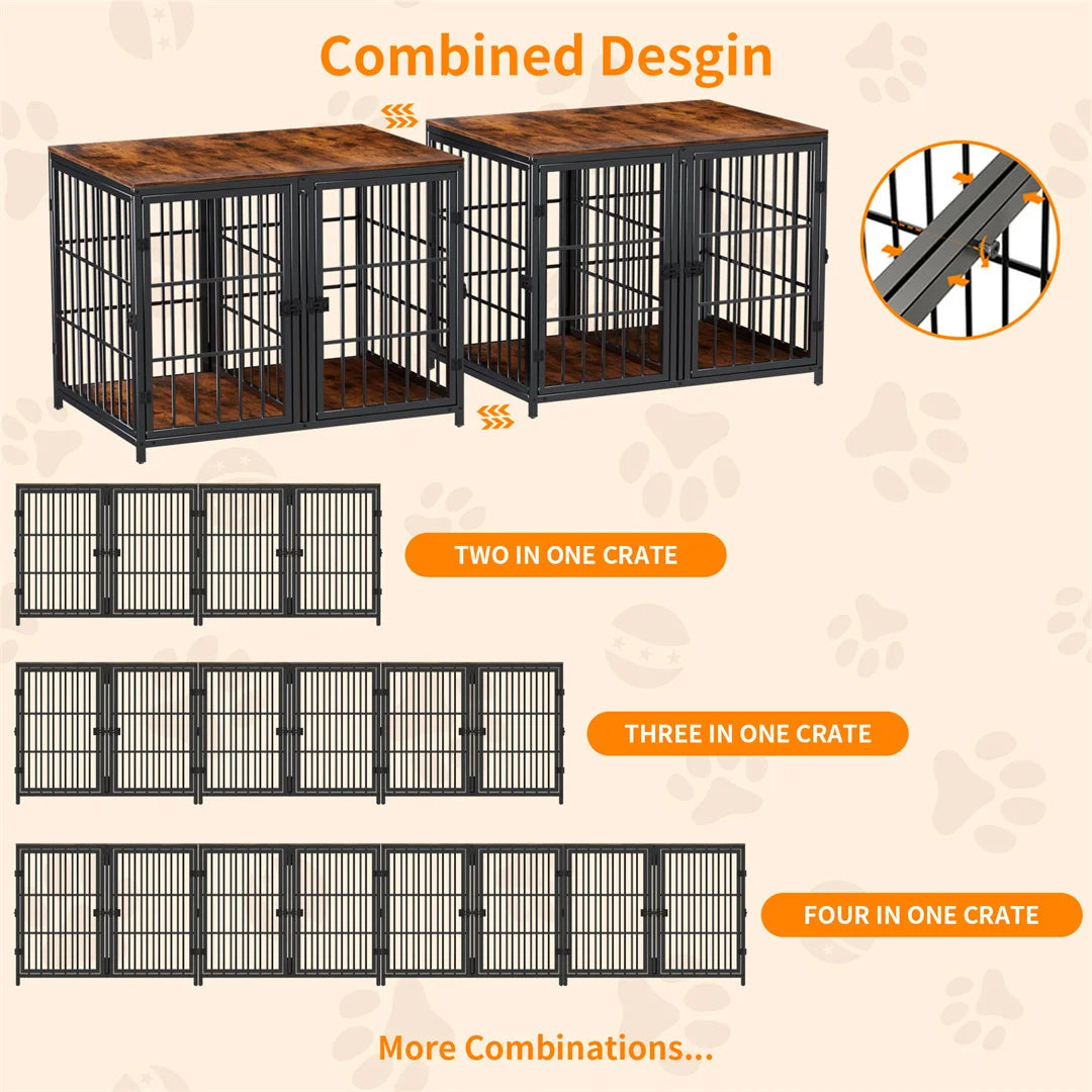 Bingopaw Heavy Duty Wooden Dog Crate Furniture Side Table