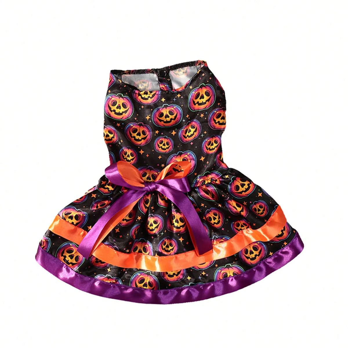 Soft Pumpkin Skull Print Bowknot Dog Halloween Costume