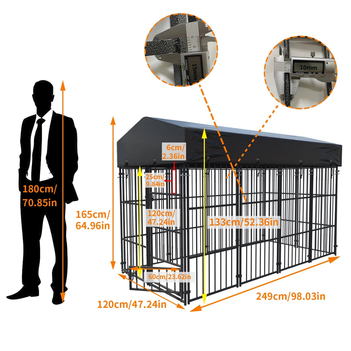 Outdoor Heavy Duty Dog Kennel With Roof For Large Dogs