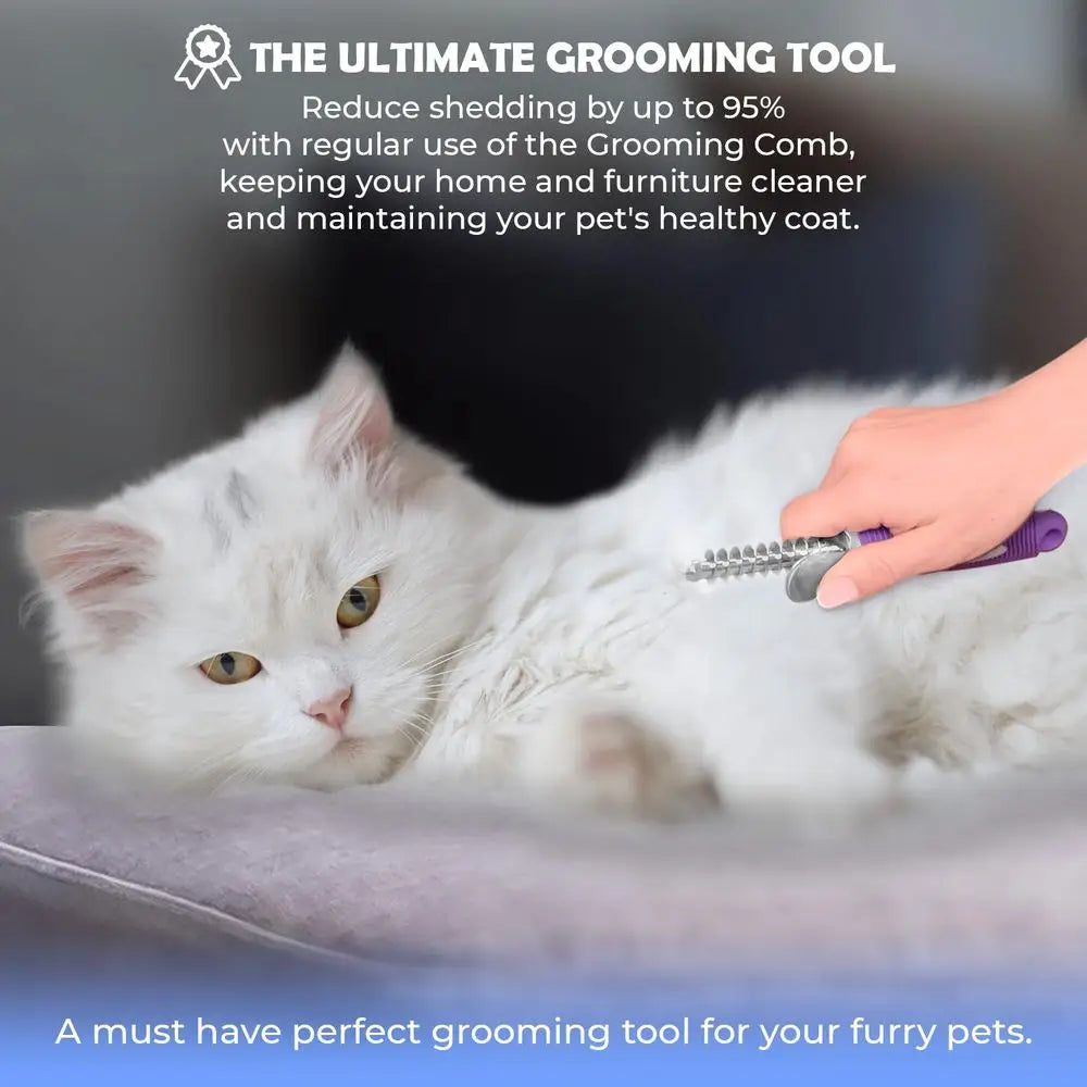 Dematting Undercoat Rake For Dogs And Cats Stainless Steel Blades