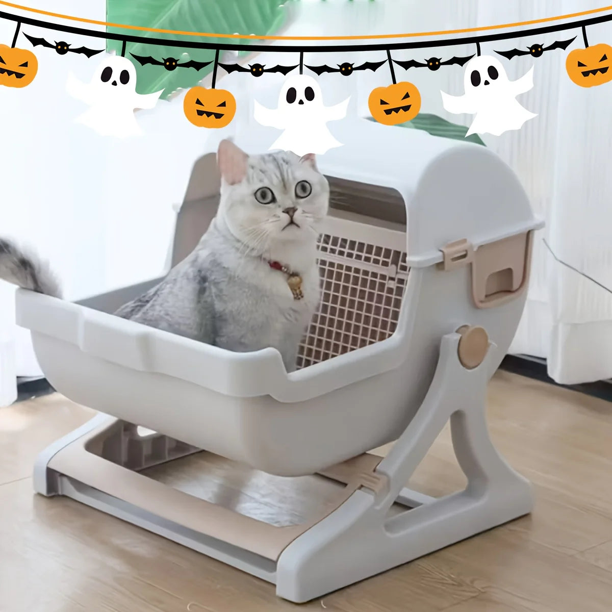 Lazy Cat Litter Box No Scoop Odor Proof Leak Proof