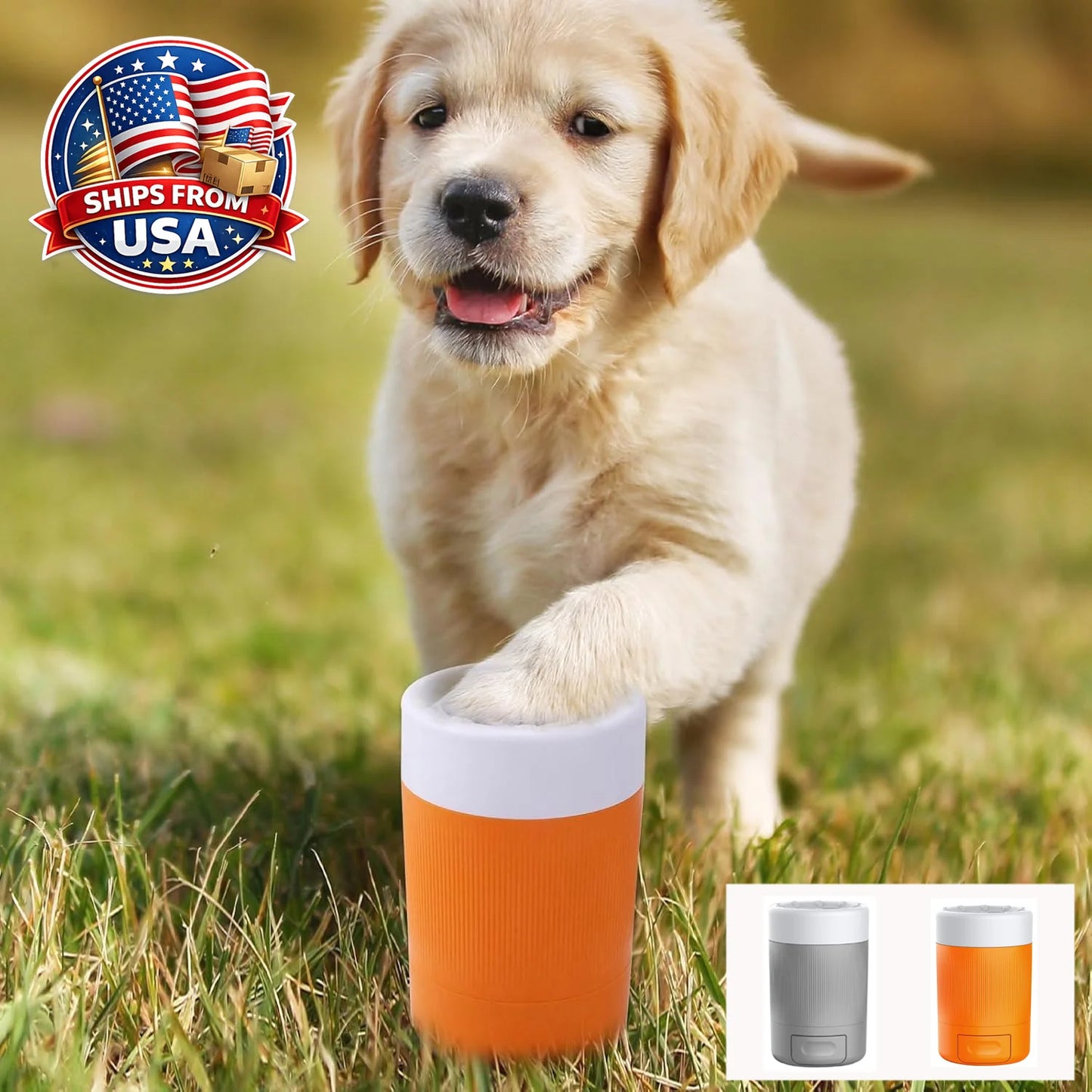 Portable Dog Paw Washer Cup With Silicone Brush