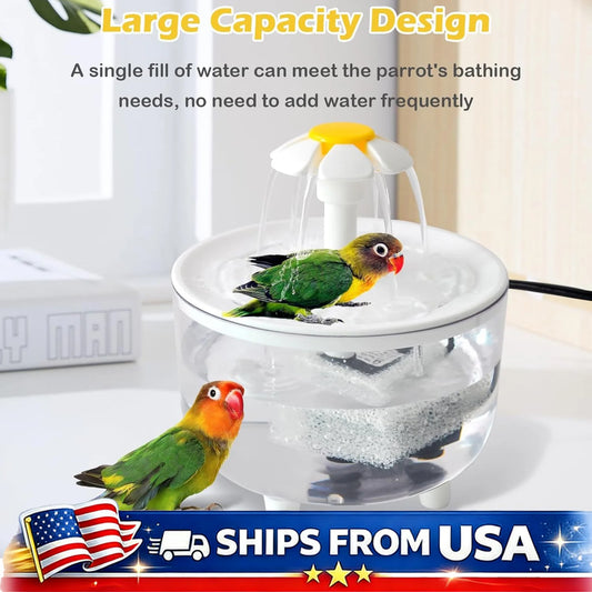 Indoor Bird Bath Fountain With Filter Pump For Parrot Cage
