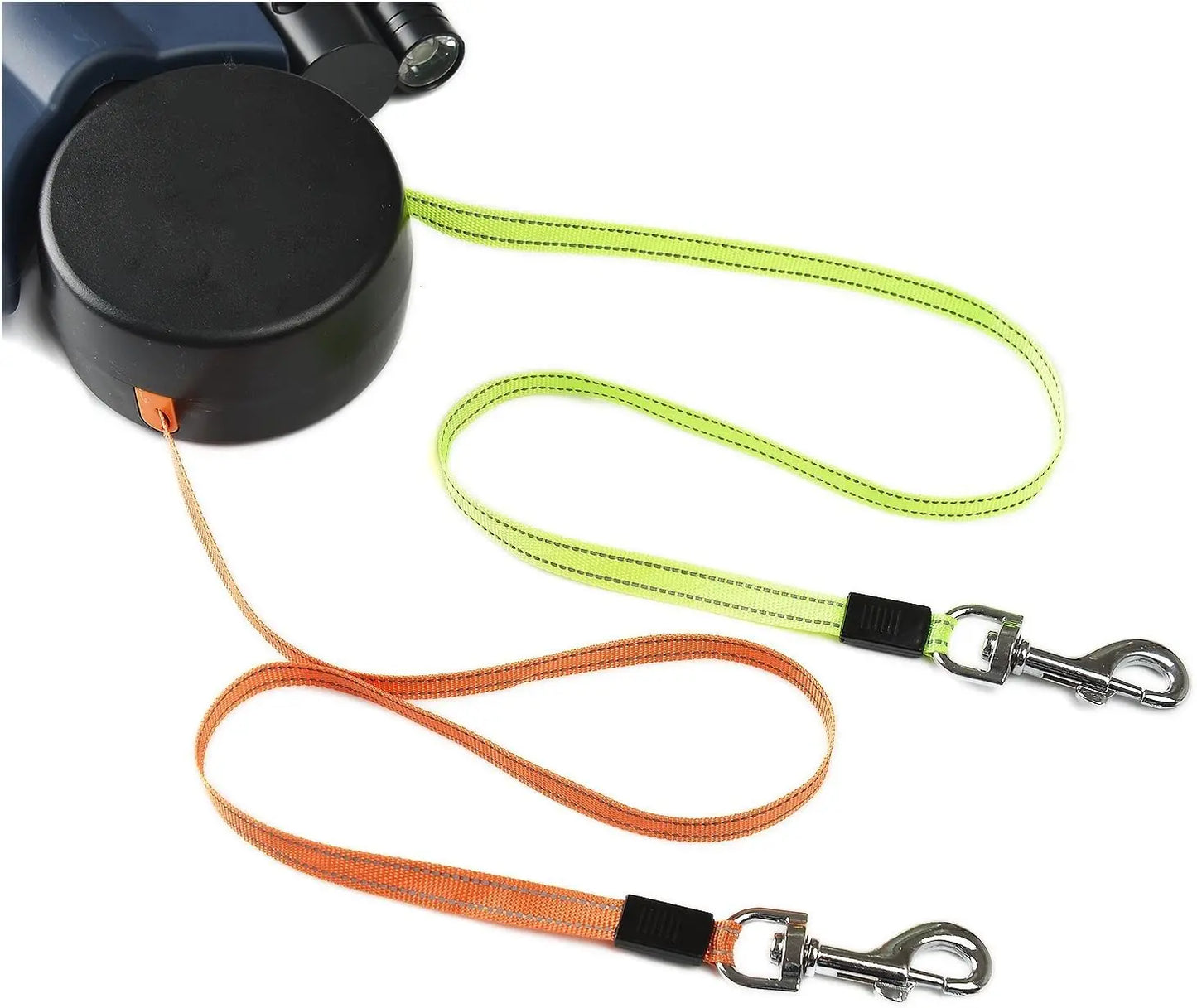 Double Ended Dog Leash Dual Head Nylon With Flashlight