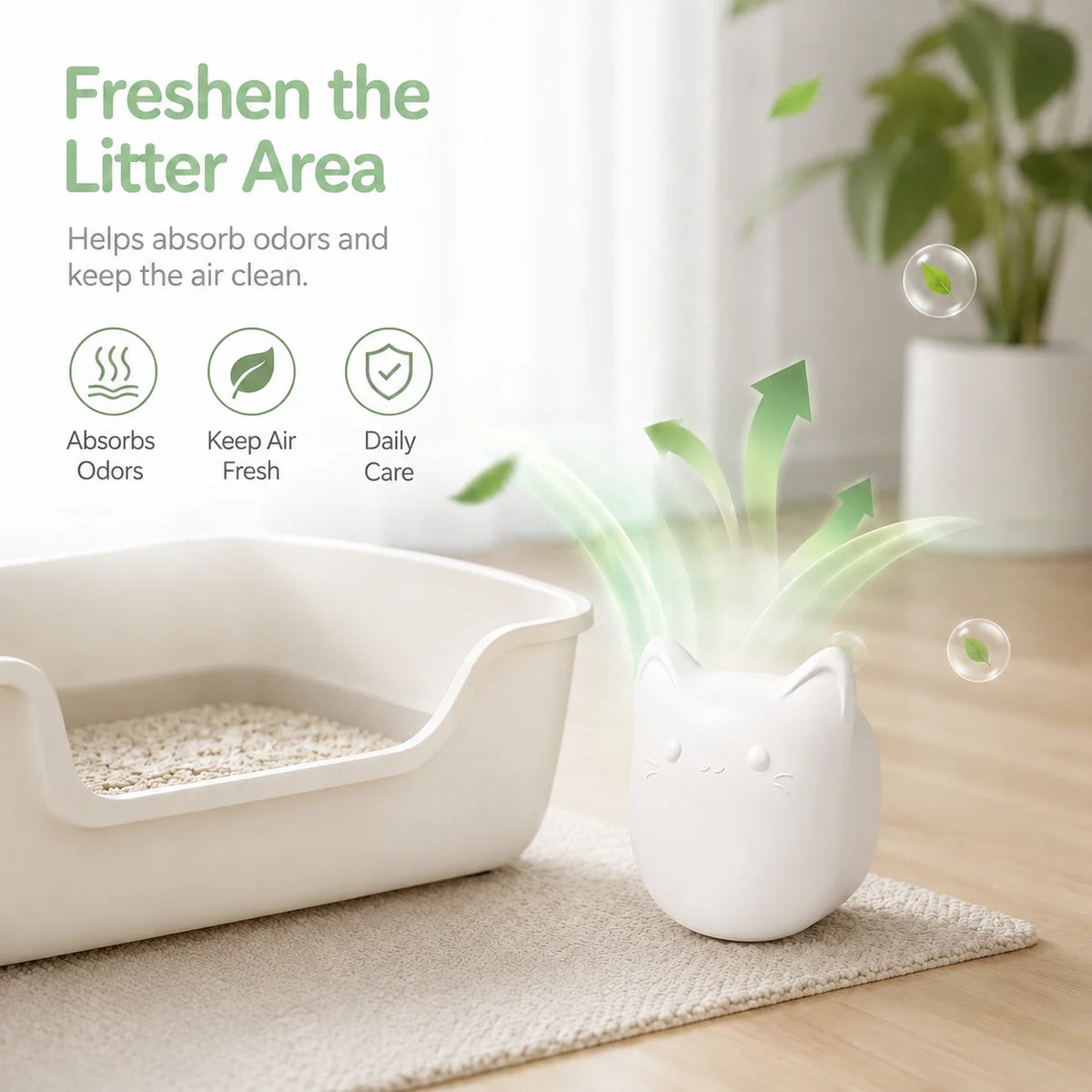 Rechargeable Cat Shaped Pet Odor Eliminator Deodorizer For Cat Litter Box