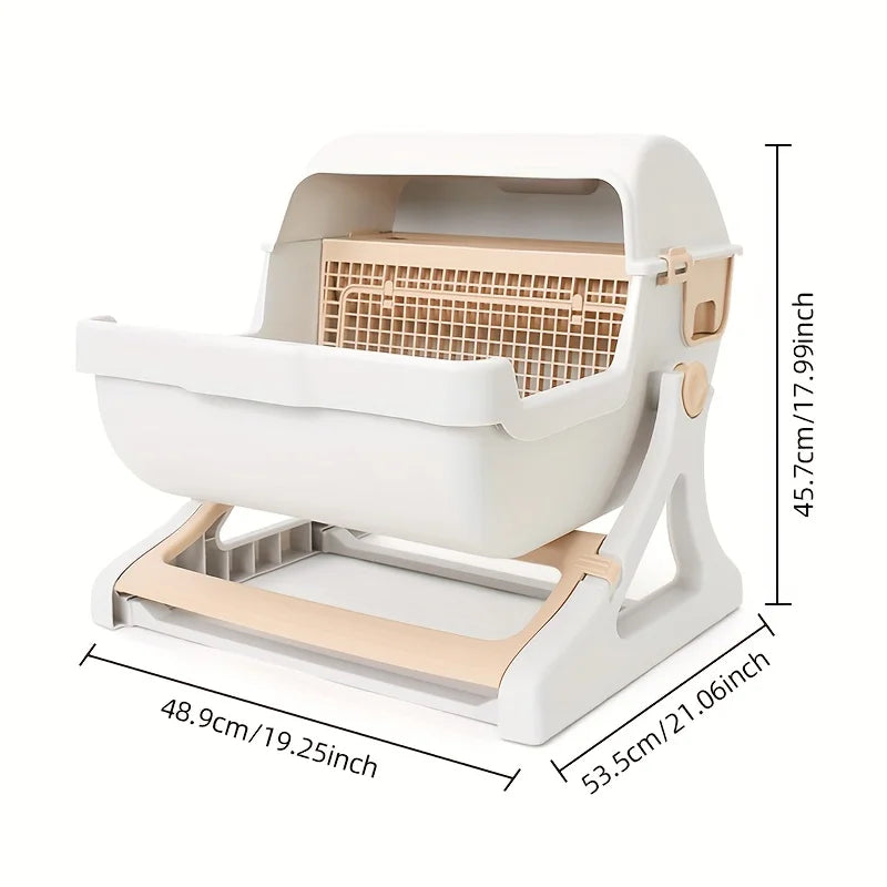 Lazy Cat Litter Box No Scoop Odor Proof Leak Proof