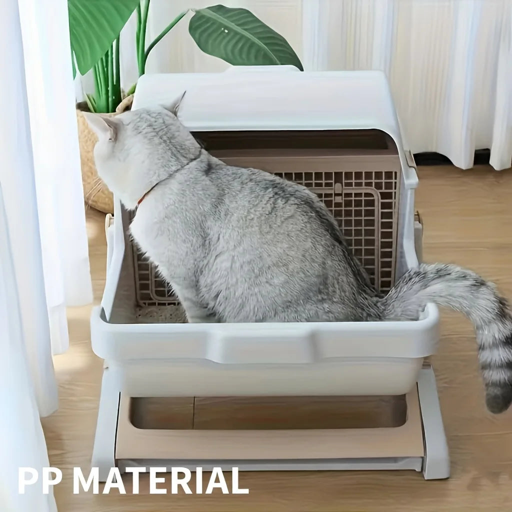 Lazy Cat Litter Box No Scoop Odor Proof Leak Proof