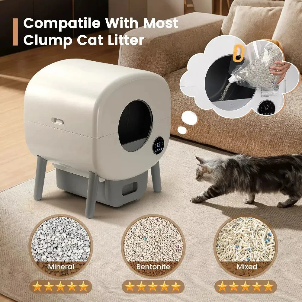 Self Cleaning Cat Litter Box With App Control And Protection