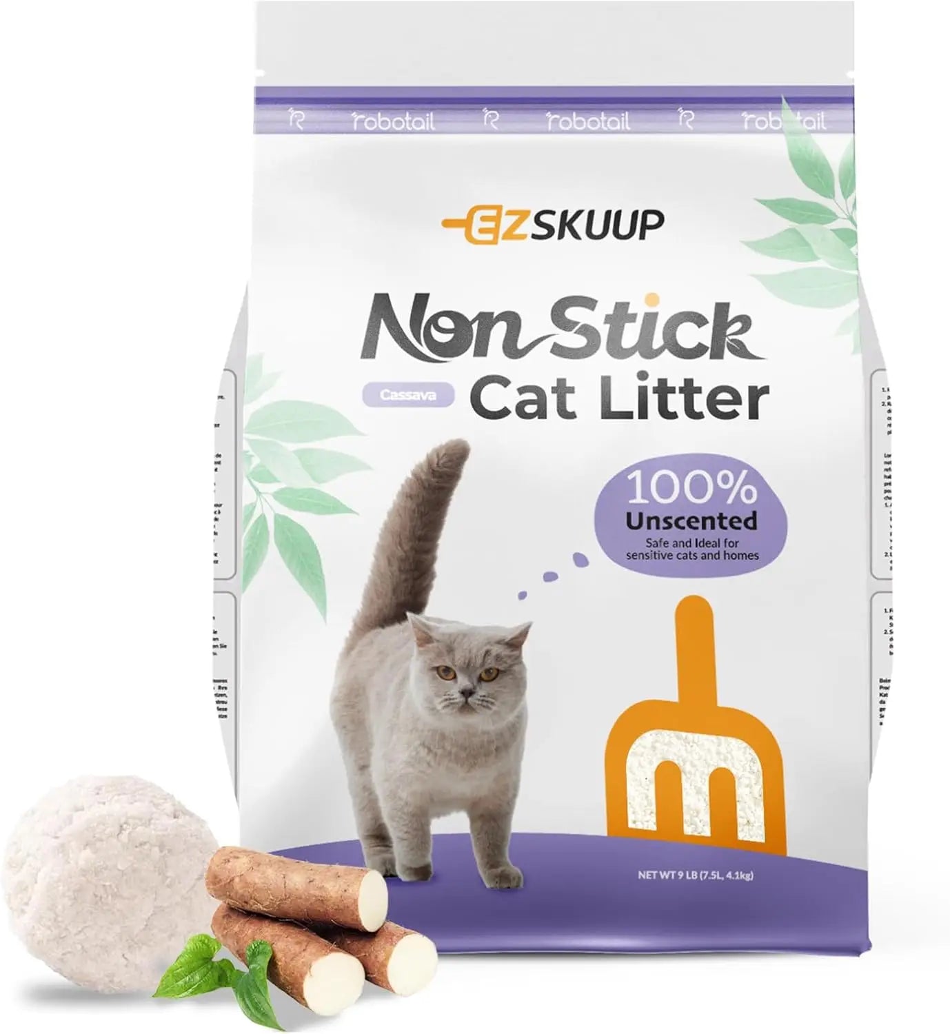 Non-Stick Cassava Cat Litter For Robotail Automatic Litter Box C32