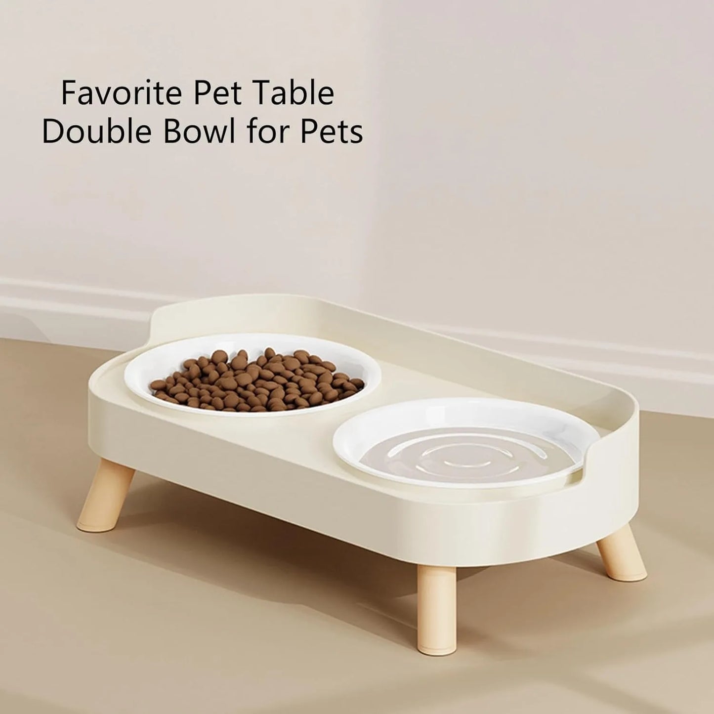 Elevated Pet Bowl Set With Raised Feeding Stand Splash Proof