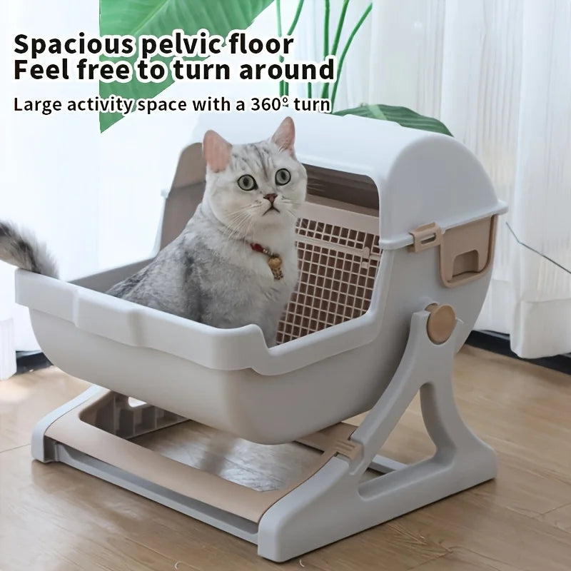 Lazy Cat Litter Box No Scoop Odor Proof Leak Proof