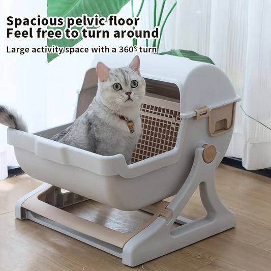 Lazy Cat Litter Box No Scoop Odor Proof Leak Proof