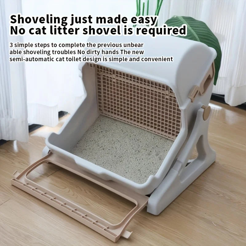 Lazy Cat Litter Box No Scoop Odor Proof Leak Proof