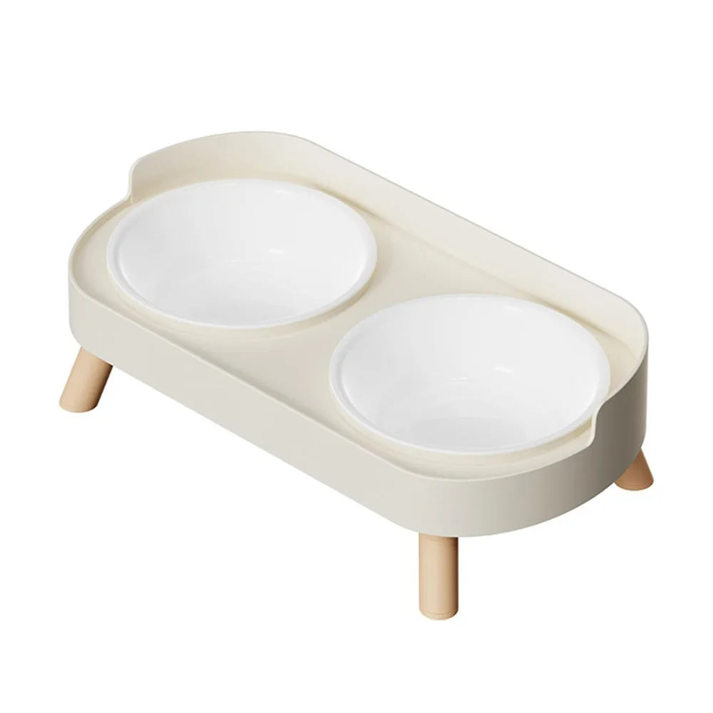 Elevated Pet Bowl Set With Raised Feeding Stand Splash Proof