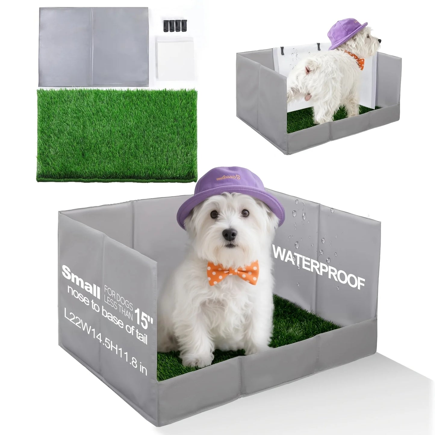 Foldable Odor Free Dog Litter Box With Pee Pad Holder