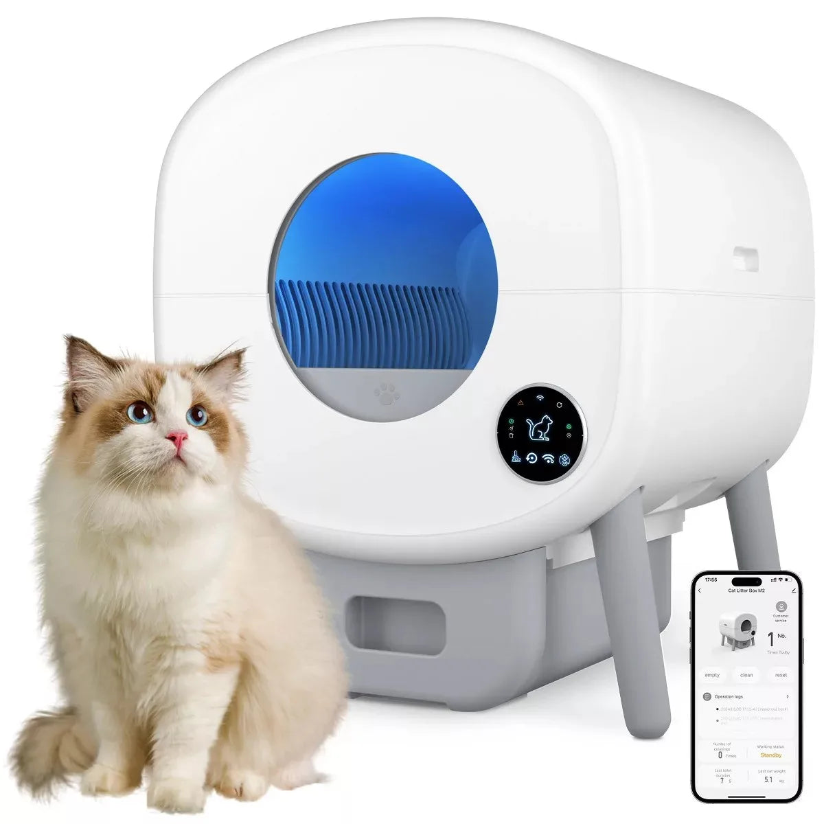 Self Cleaning Cat Litter Box With App Control And Protection