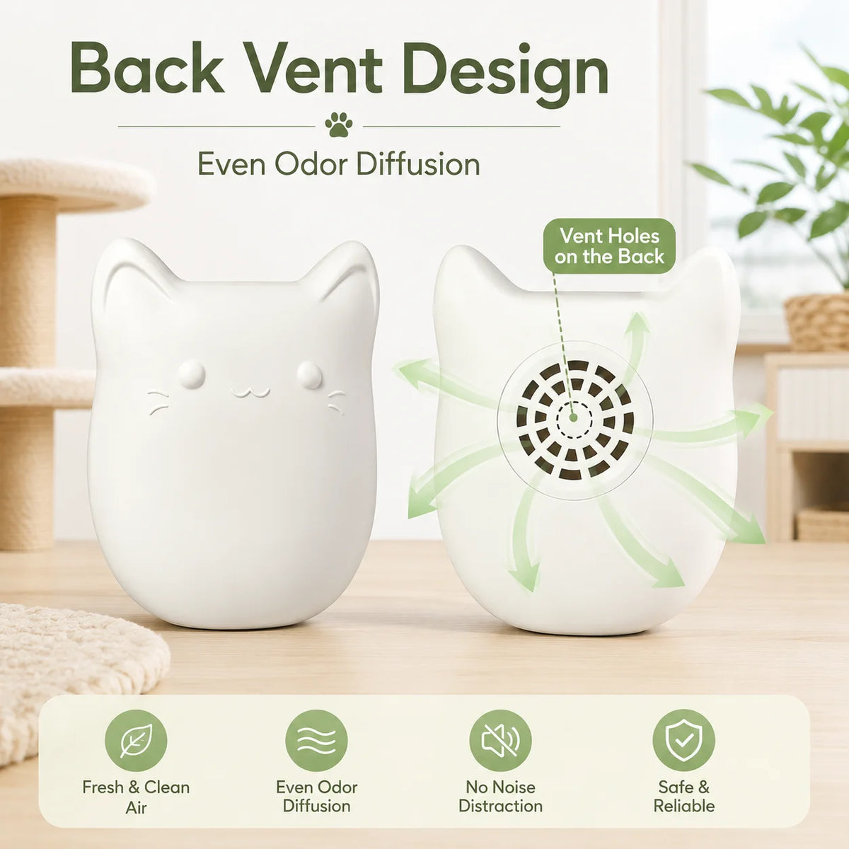 Rechargeable Cat Shaped Pet Odor Eliminator Deodorizer For Cat Litter Box
