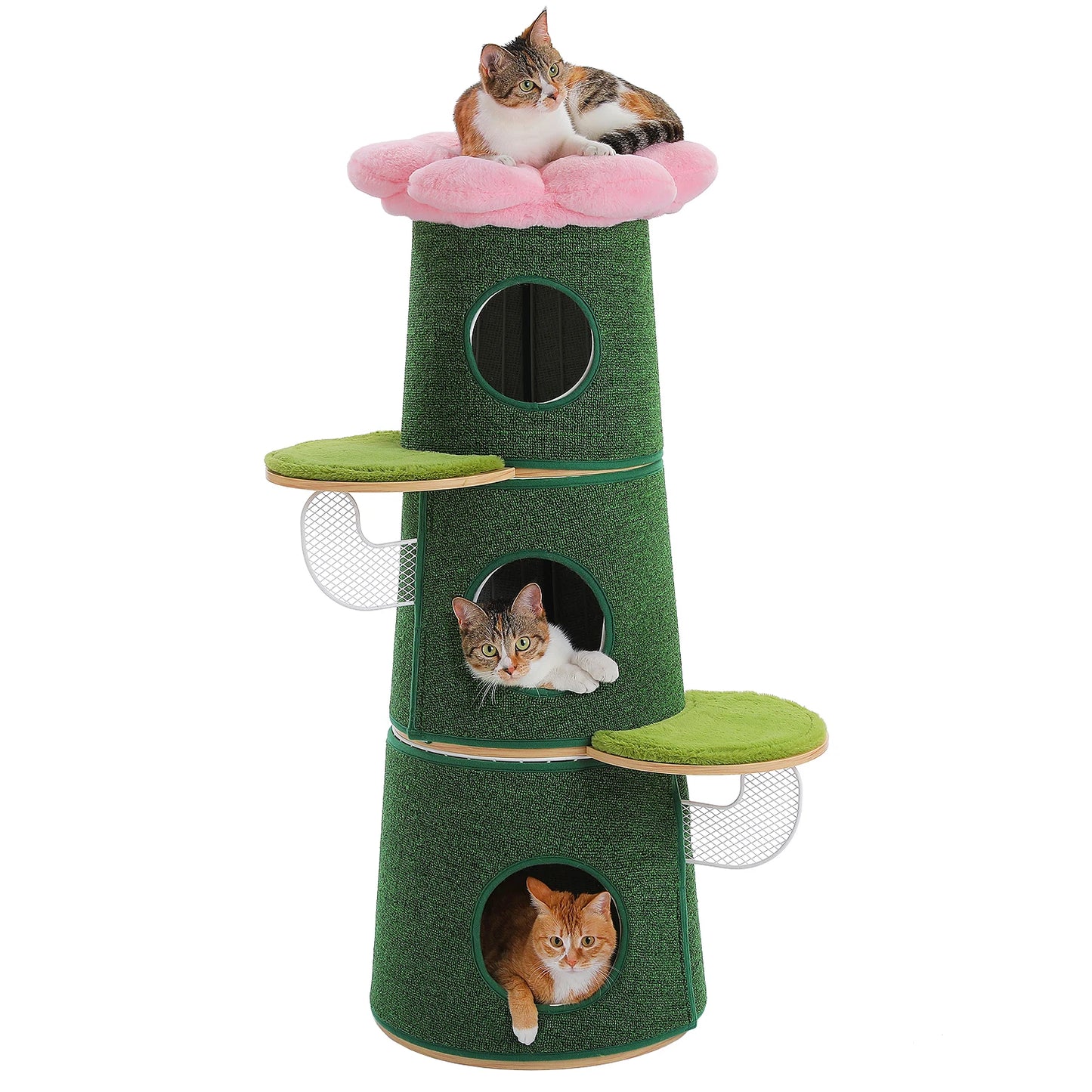 PAWZ Road Modern Cat Tree With Condos Flower Perch