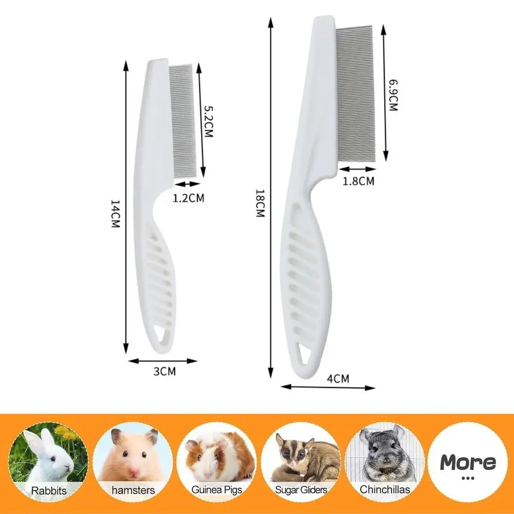 Rounded Teeth Grooming Comb For Small Pets Two Pack