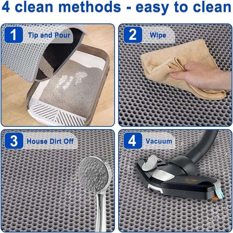 Cat Litter Mat Waterproof Double Layer Nonslip Washable Pad