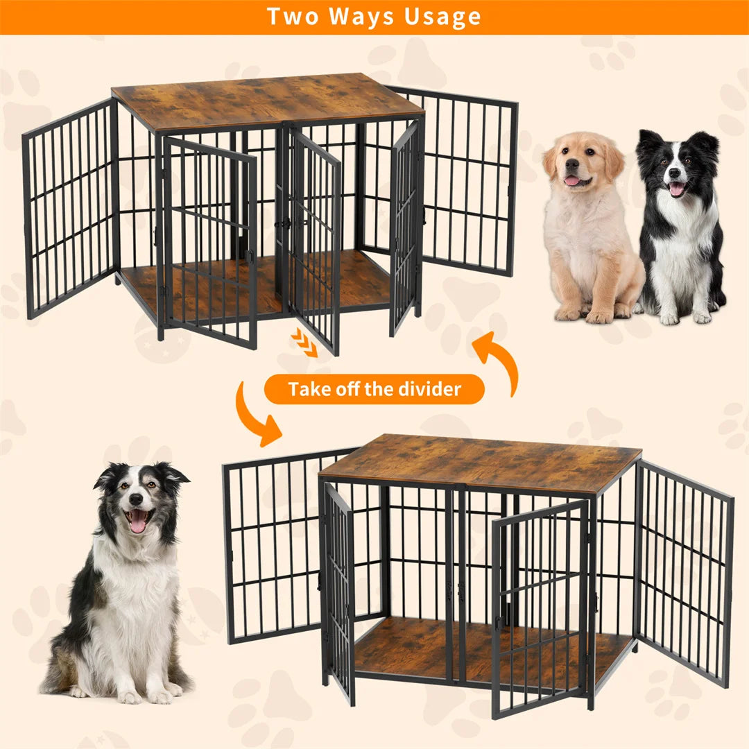 Bingopaw Heavy Duty Wooden Dog Crate Furniture Side Table